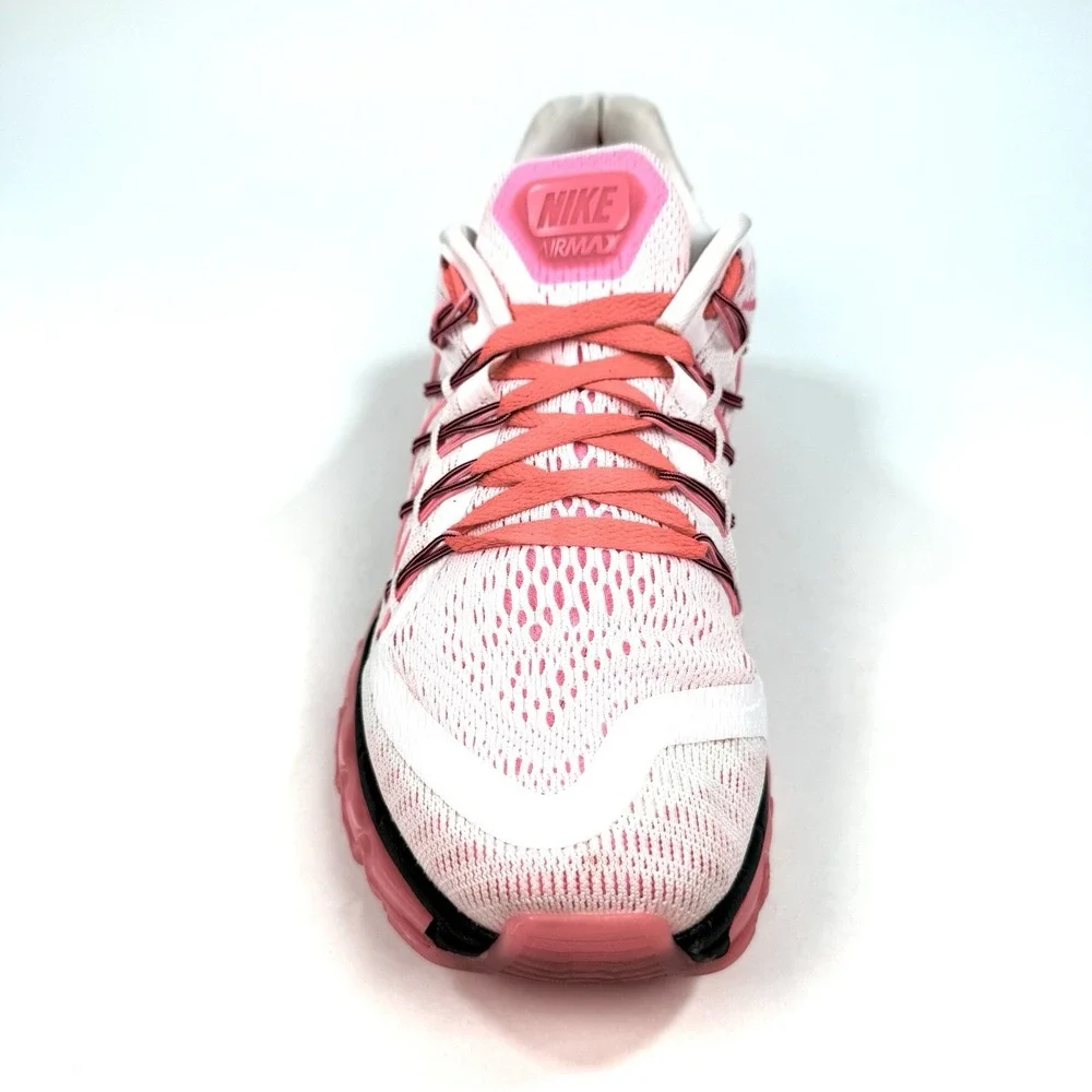 Nike Air Max 2015 Womens 10 White Pink Pow Black Running Shoes 698903-106